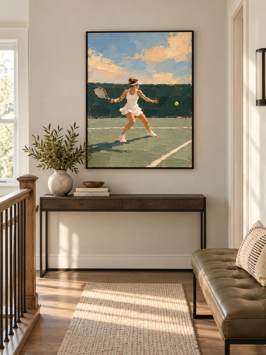Original Impressionist Sports Art Textured Tennis Painting