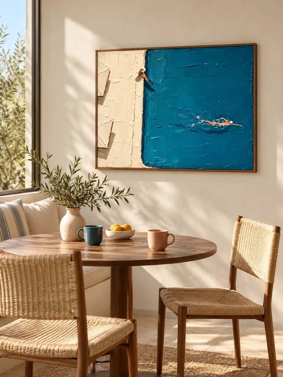 Textured Impasto Sports Art Original Canvas Painting Summer Vacation Vibe