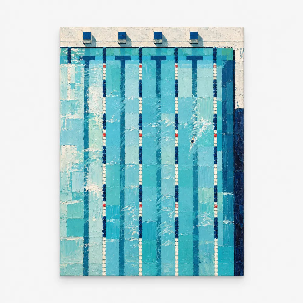 Modern Blue Geometric Wall Art For Living Room And Gym Decor