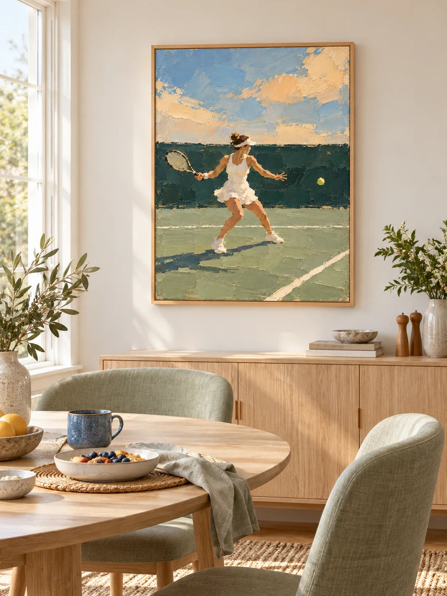 Original Impressionist Sports Art Textured Tennis Painting