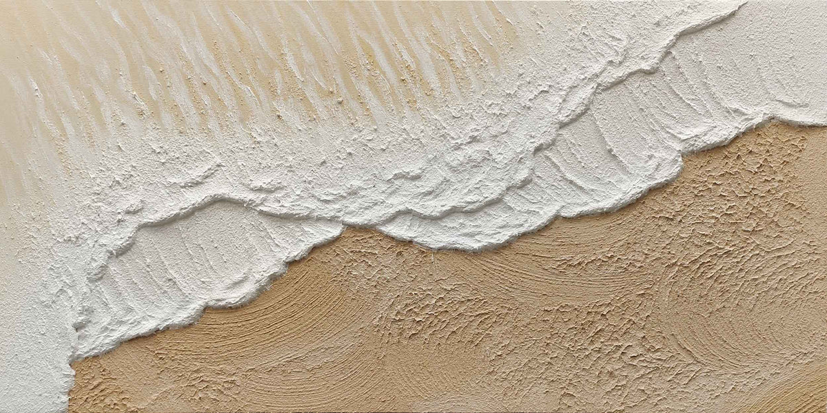 Abstract Beach Painting On Canvas Modern Beach Art