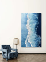 Large Blue Ocean Painting On Canvas Abstract Ocean Acrylic Painting For Living Room
