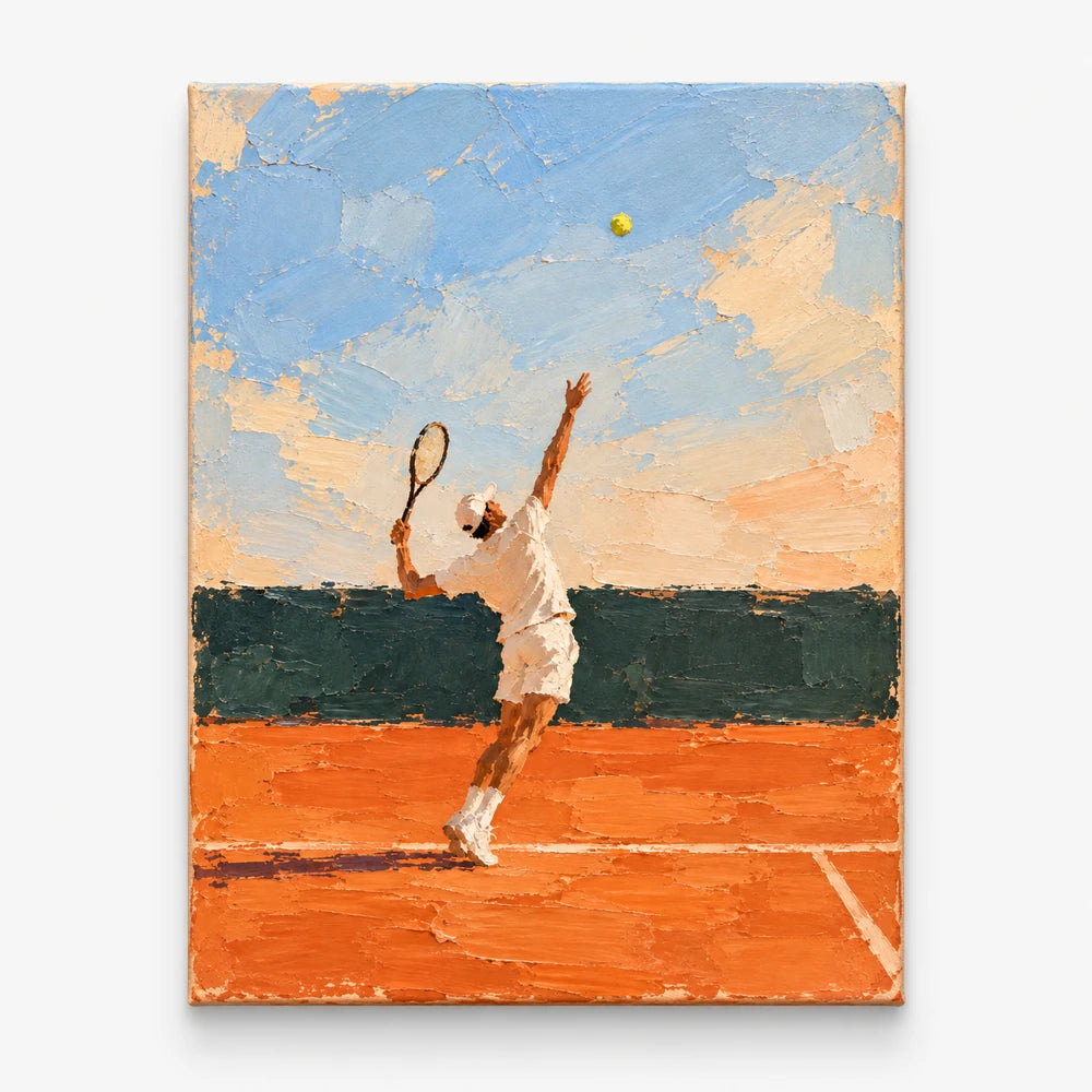 Impressionist Tennis Art With Textured Brushstrokes Original Painting