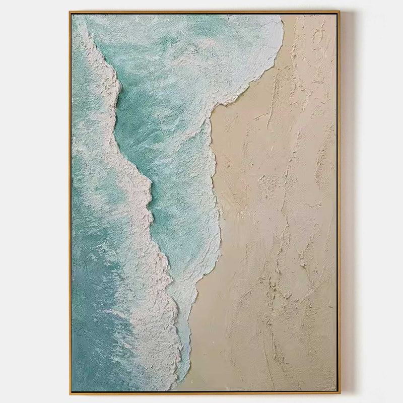 Seaside Painting Acrylic Large Modern Beach Art Framed Beach Themed Paintings