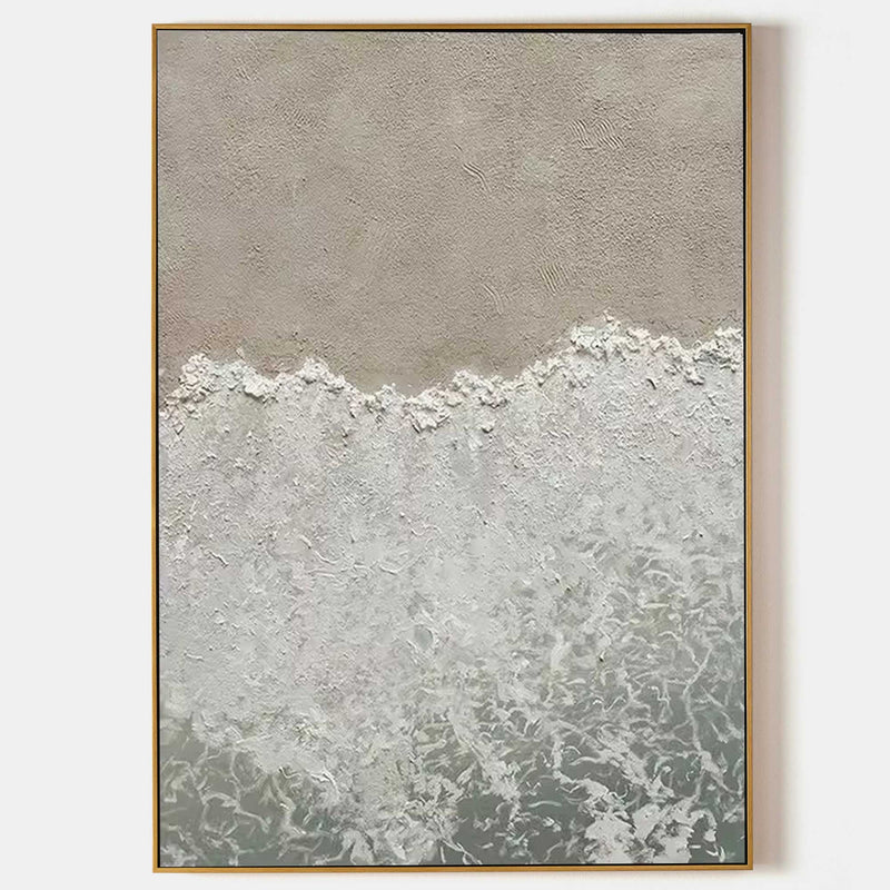 Abstract Beach Painting Framed Beach Acrylic Painting Modern Beach Wall Art For Sale