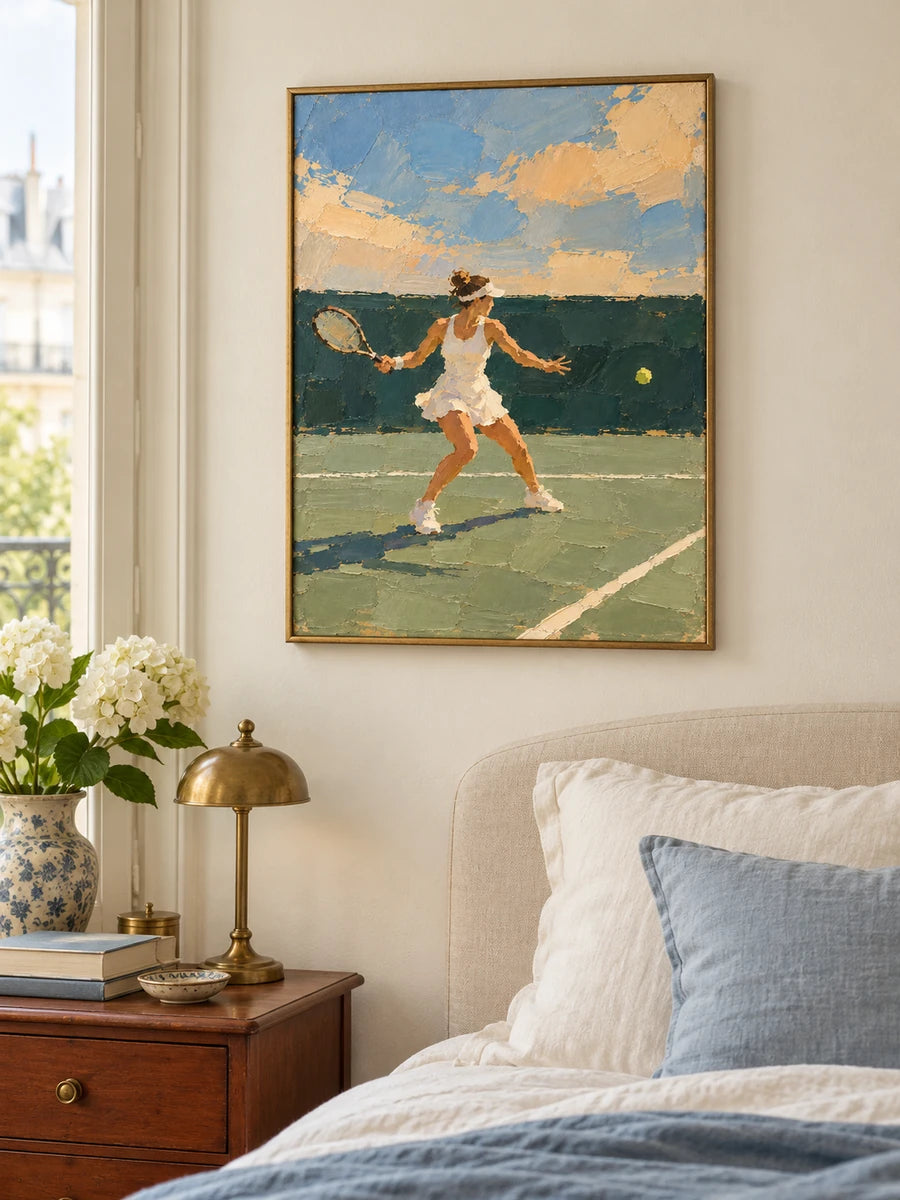 Original Impressionist Sports Art Textured Tennis Painting