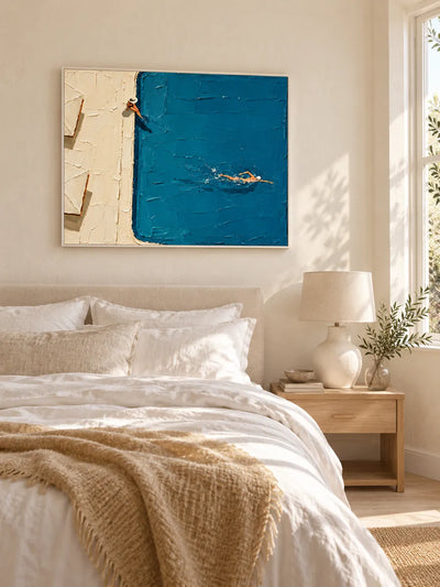 Textured Impasto Sports Art Original Canvas Painting Summer Vacation Vibe