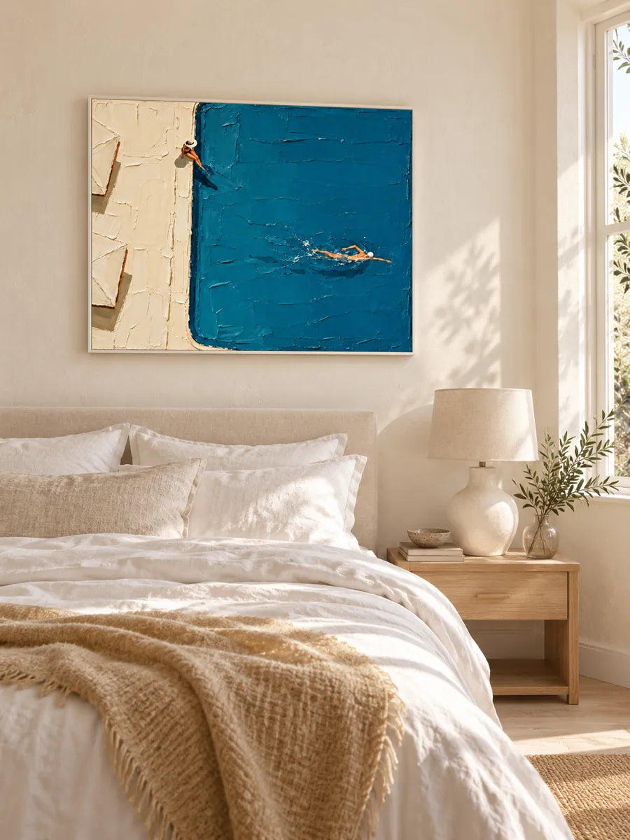 Textured Impasto Sports Art Original Canvas Painting Summer Vacation Vibe