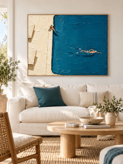 Textured Impasto Sports Art Original Canvas Painting Summer Vacation Vibe