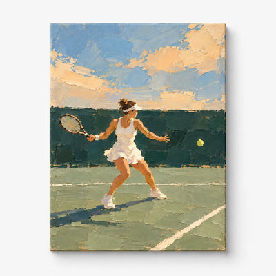 Original Impressionist Sports Art Textured Tennis Painting