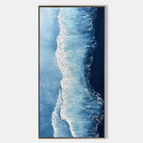 Large Blue Ocean Painting On Canvas Abstract Ocean Acrylic Painting For Living Room