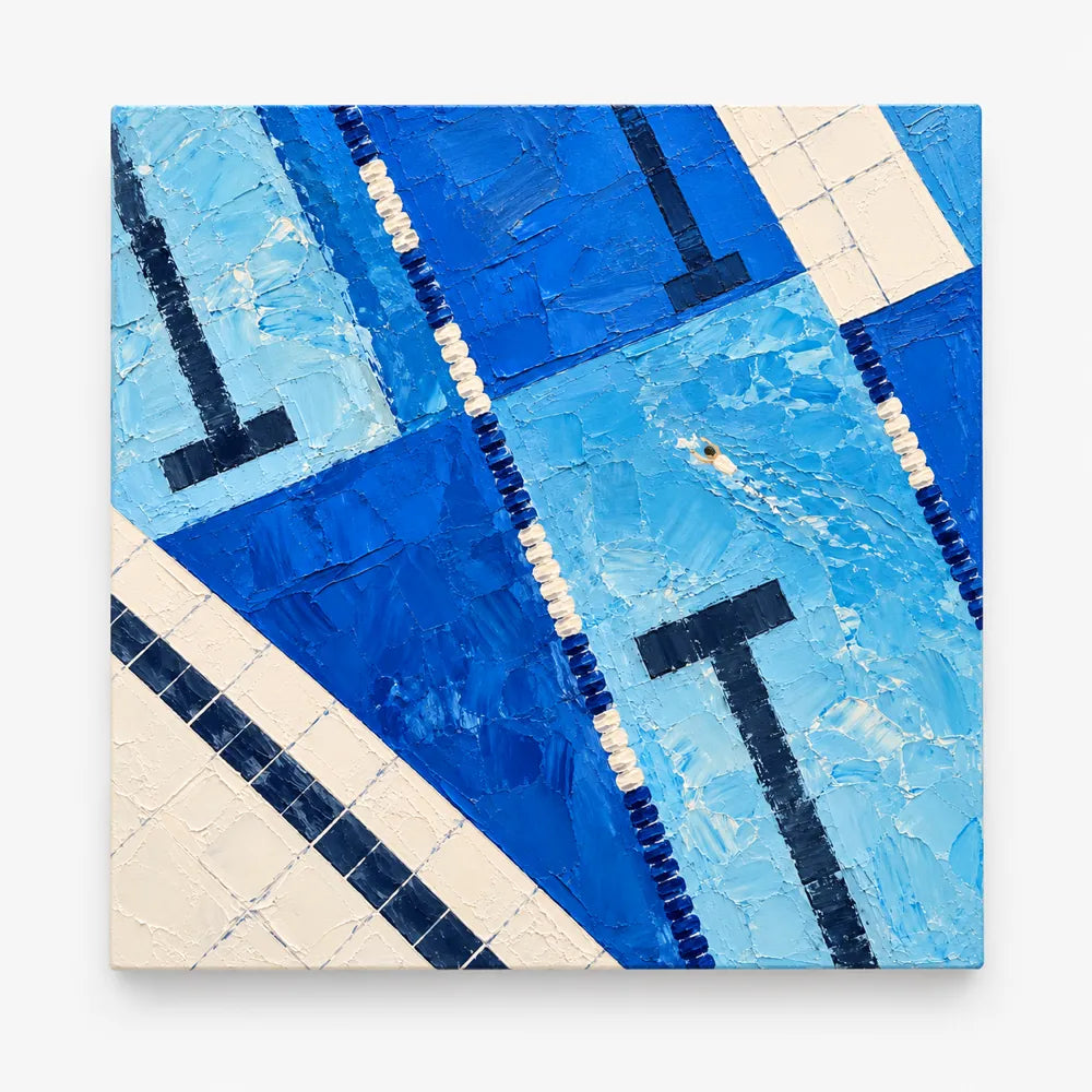 Modern Sports Wall Art For Home Gym Living Room Blue Geometric Canvas