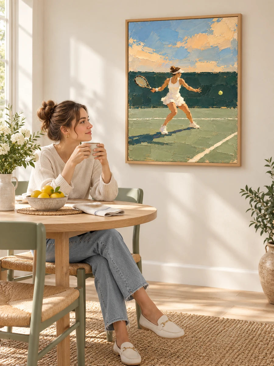 Original Impressionist Sports Art Textured Tennis Painting