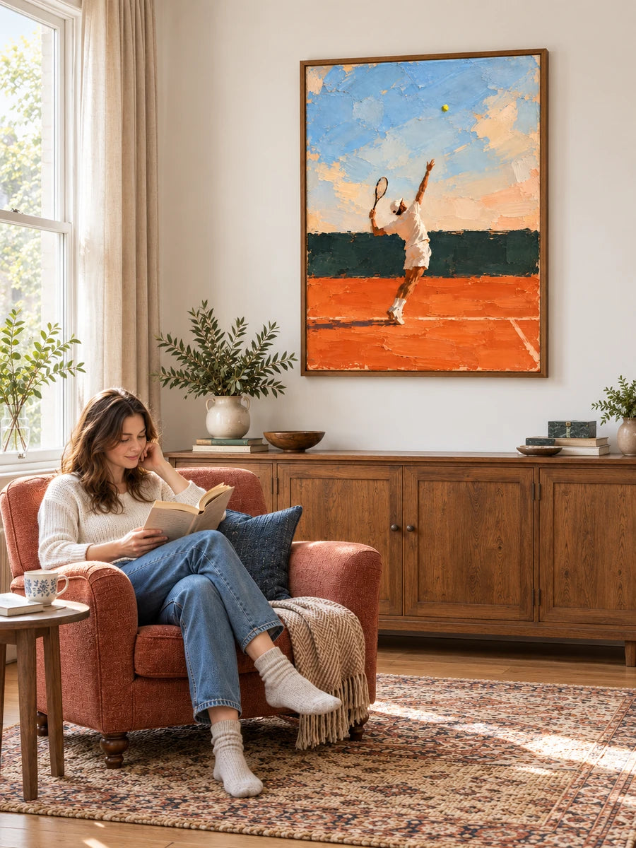 Impressionist Tennis Art With Textured Brushstrokes Original Painting